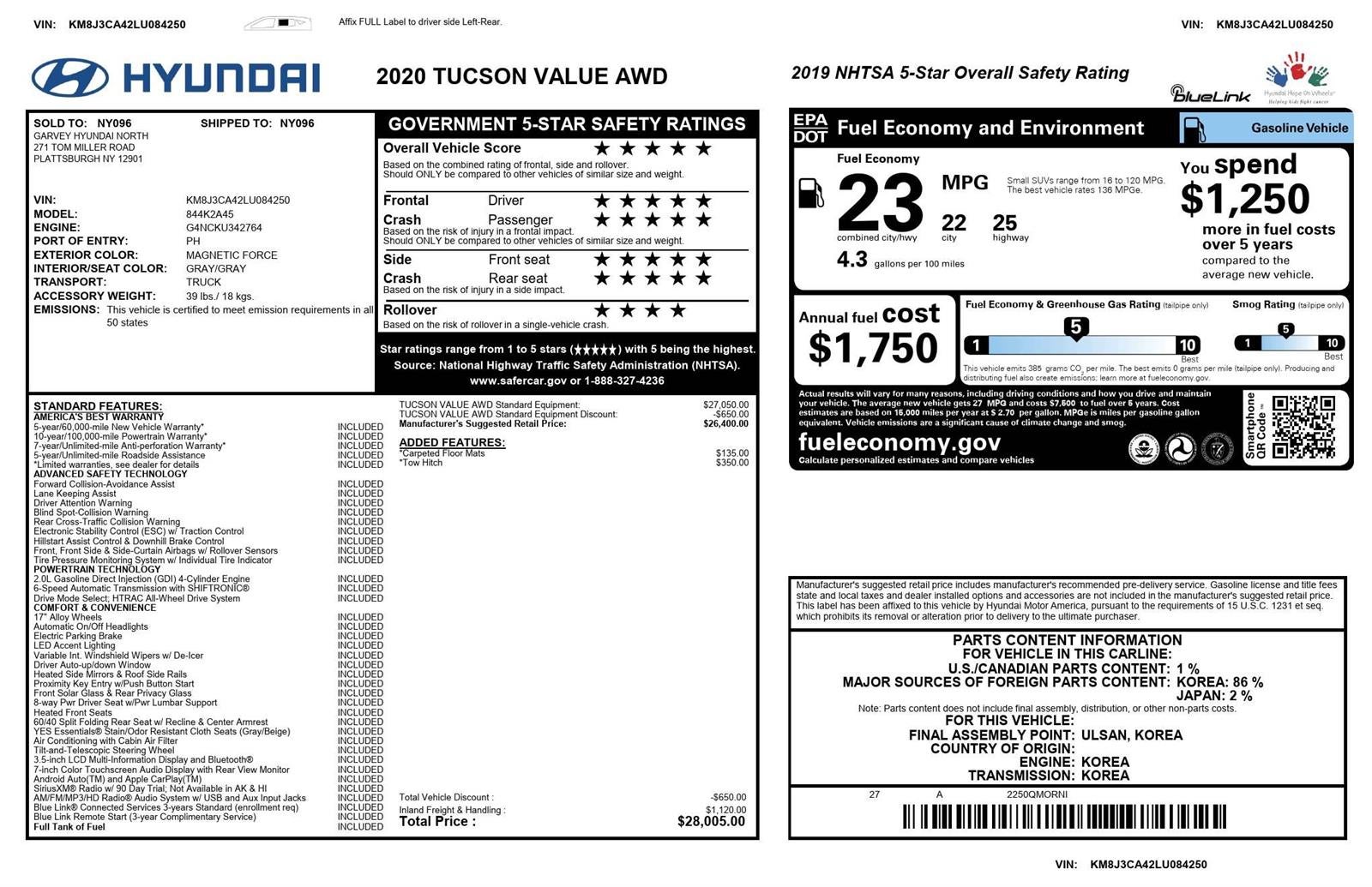 2020 Hyundai Tucson Value