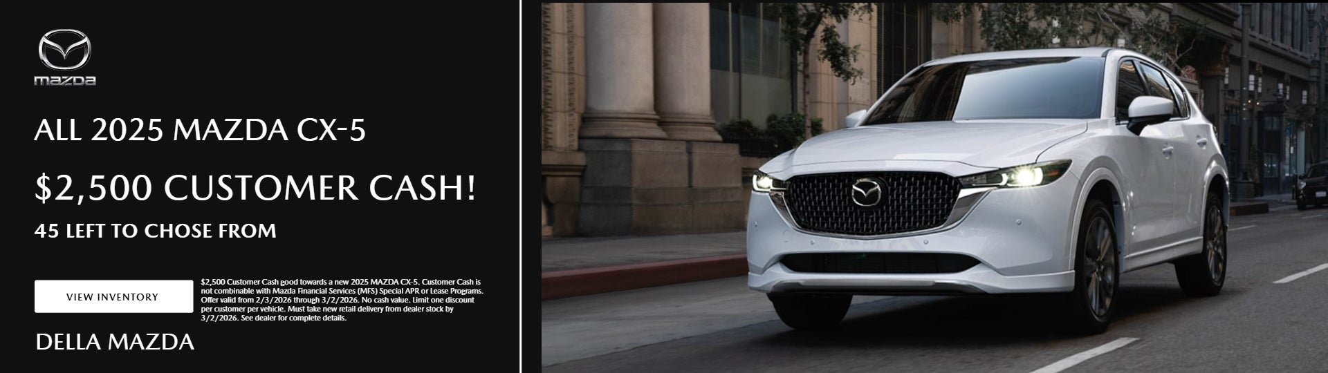 2025 Mazda CX-5 $2,500 Customer Cash